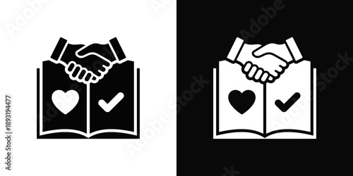 Honesty Icon White And Black Background Style
