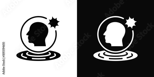 Realization Icon White And Black Background Style