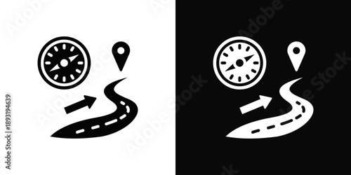 Purpose Icon White And Black Background Style