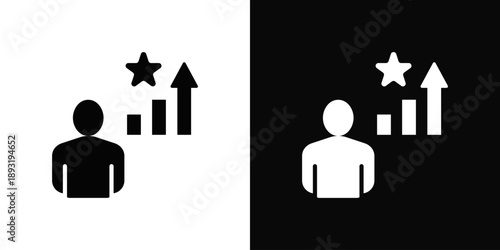 Confidence Icon White And Black Background Style