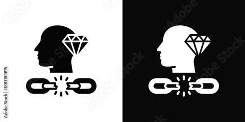 Consciousness Icon White And Black Background Style
