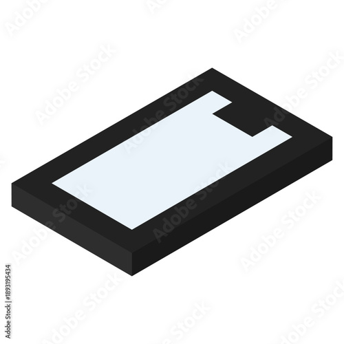 アイソメトリックで描かれたブロック風のスマートフォンのイラスト