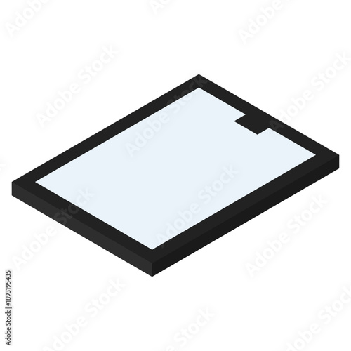 アイソメトリックで描かれたブロック風のタブレットのイラスト