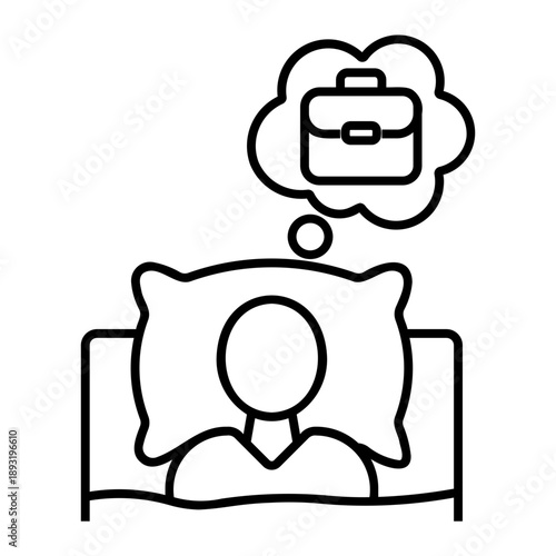 workaholic Line Icon