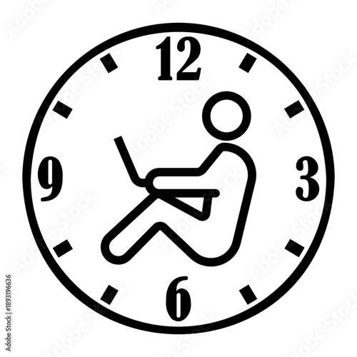 workaholic Line Icon