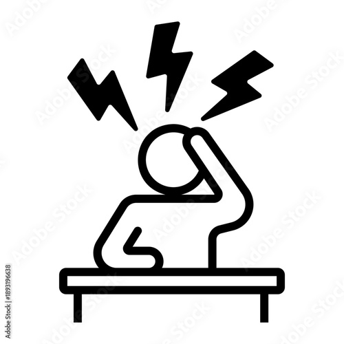 workaholic Line Icon