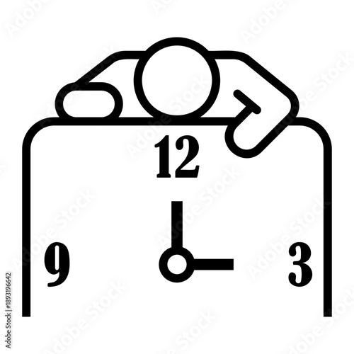 workaholic Line Icon