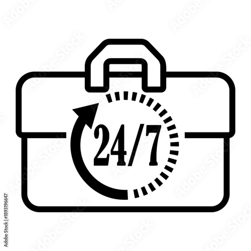 workaholic Line Icon