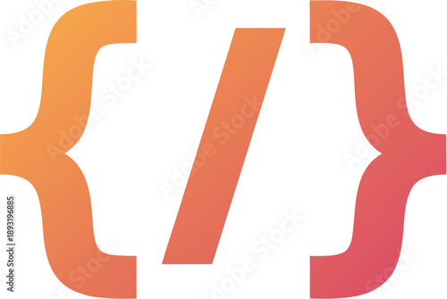 Colorful Code Brackets Logo Design