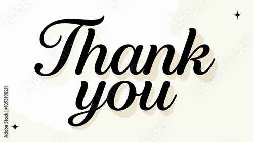 Elegant handwritten "Thank You" text on a light background  