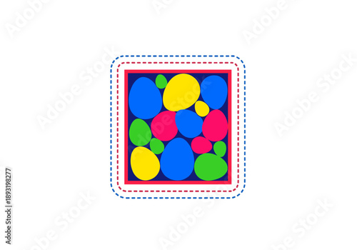 Colorful abstract illustration of Easter eggs in vibrant layout  