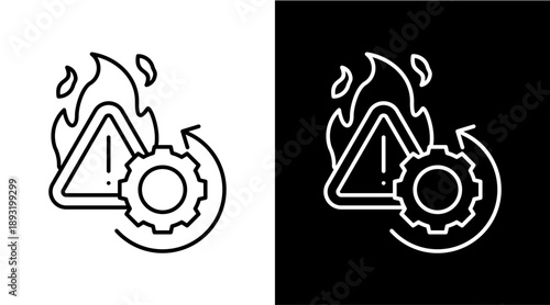 Disaster Recovery White Icon Set Design
