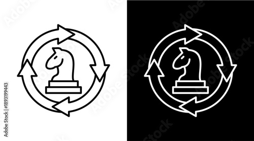 Continuity Strategy White Icon Set Design