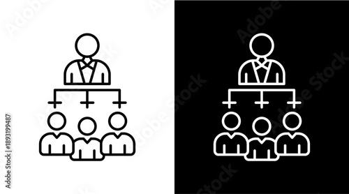 Organization  White Icon Set Design