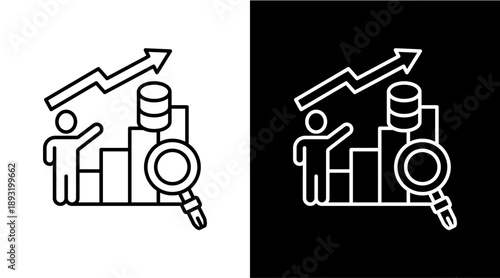 Performance Analysis White Icon Set Design