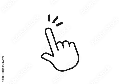 黒い線だけのマウスポインタがクリックするシンプルなイラスト