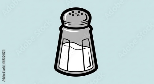 Salt Shaker with Salt Inside Illustration.