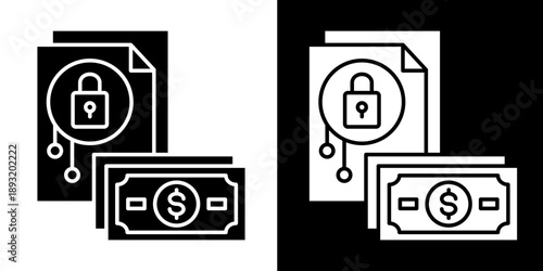 Secure Icon Set White Glyph Style Collection