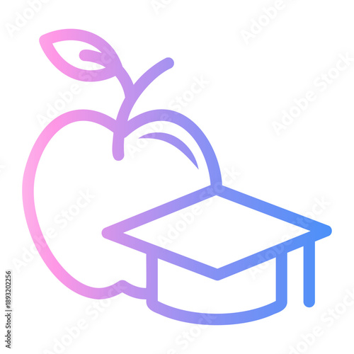 apple Line Gradient Icon