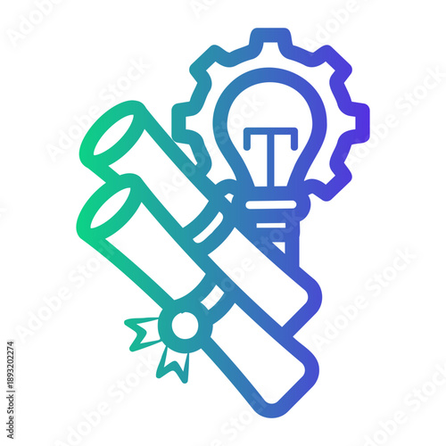 certificate Line Gradient Icon