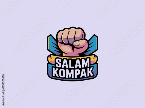 Salam Kompak Fist Logo Vector Illustration Symbol of Unity and Solidarity in Modern Emblem Style