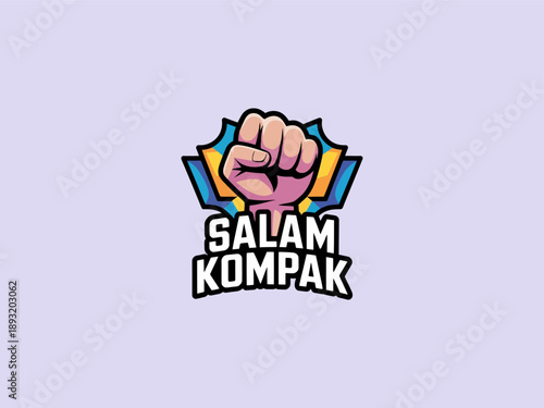 Salam Kompak Fist Logo Vector Illustration Symbol of Unity and Solidarity in Modern Emblem Style