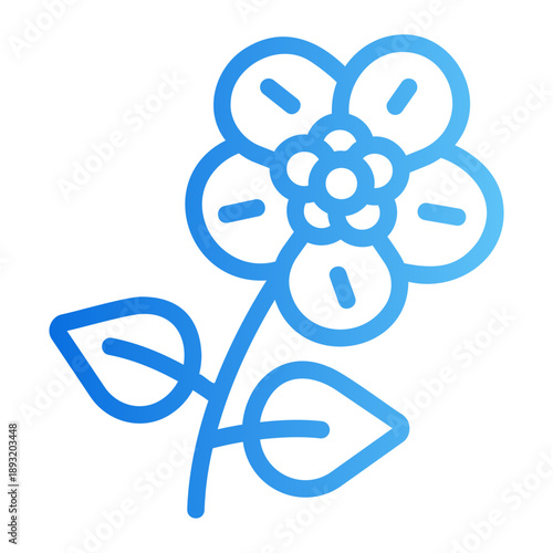Forget me not flower Line Gradient Icon