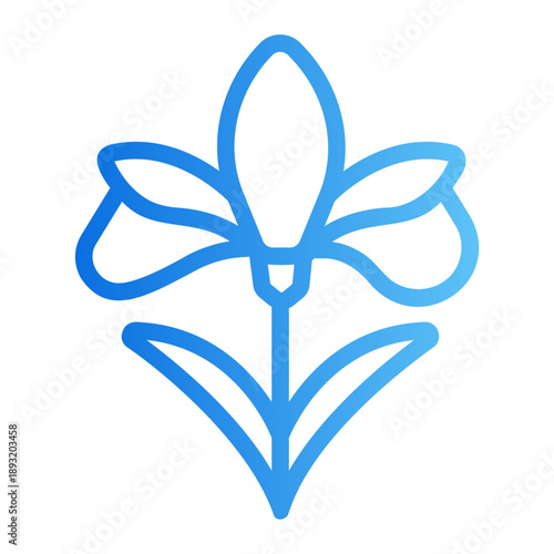 Iris flower Line Gradient Icon