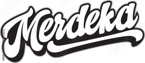 Merdeka Text Lettering Typography Design with Vintage Aesthetic