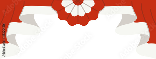 Vintage Red and White Draped Theater Curtain Design