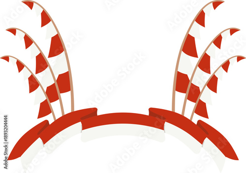 Indonesian Independence Day celebrations with red white pennants banners decoration