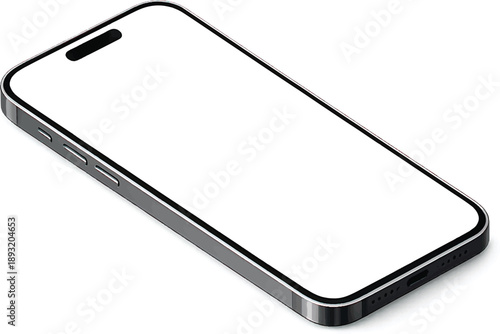 Modern smartphone with blank screen for mockup or design presentation