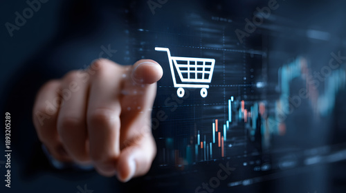 Click the shopping cart icon with your finger