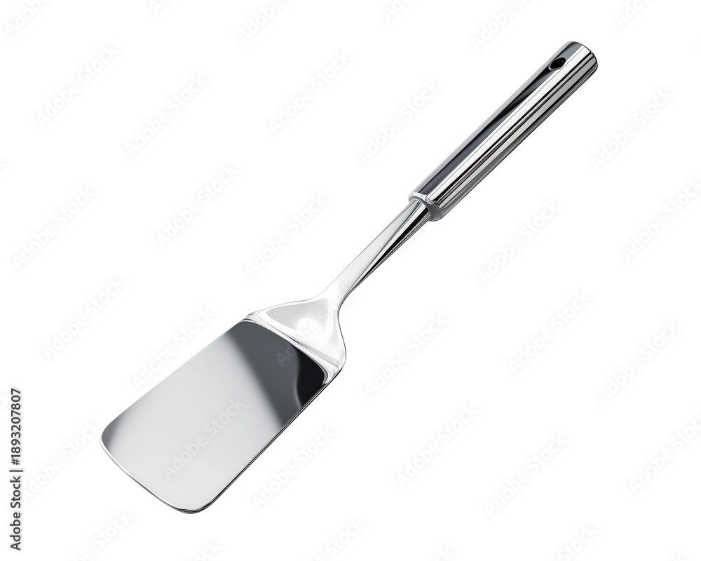 Fototapeta premium A sleek stainless steel spatula perfect for flipping and serving delicious meals with ease.
