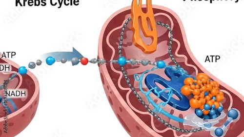 Cellular Respiration Process in Mitochondria Stages.
