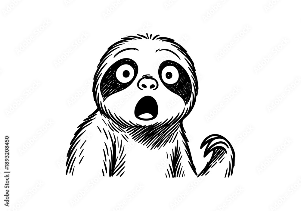 Obraz premium Sloth hand drawn simple sketch vector illustration