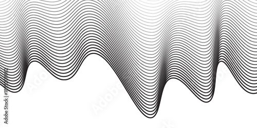 Minimal abstract background. Optical illusion, wavy technology, illustration,