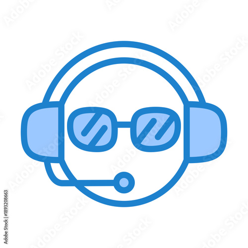 Call Center Icon - Blue Style