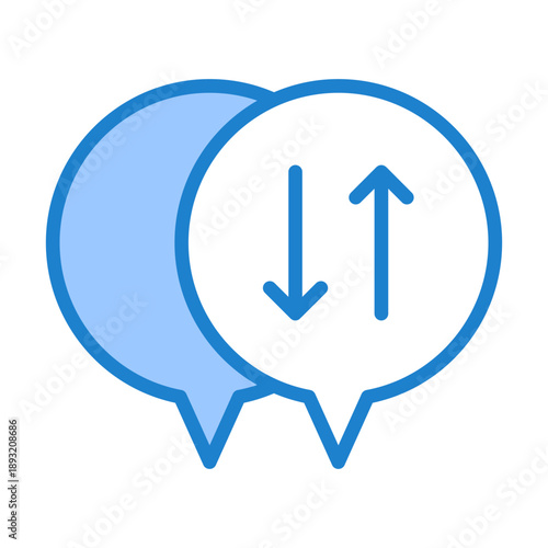 Communication Log Icon - Blue Style