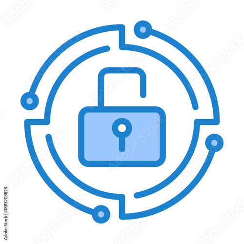 Data Encryption Icon - Blue Style