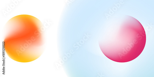 Set color circle gradient noise gradation. Abstract colorful watercolor blur mesh fluid good art