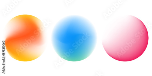 Set color circle gradient noise gradation. Abstract colorful watercolor blur mesh fluid