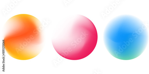 Set color circle gradient noise gradation. Abstract colorful watercolor blur mesh fluid good