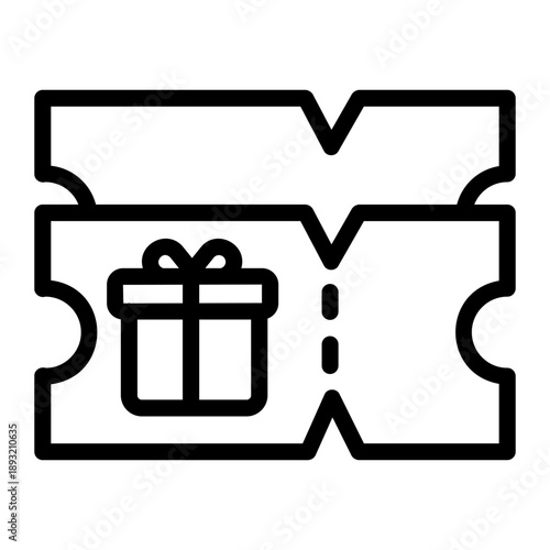 Voucher gift Line Icon