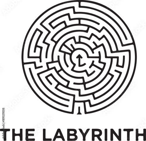 Wallpaper Mural The Labyrinth Strategic Solutions Logo A circular maze with an upward arrow symbolizing guidance, complex problem-solving, and finding the right path or direction in business challenges Torontodigital.ca