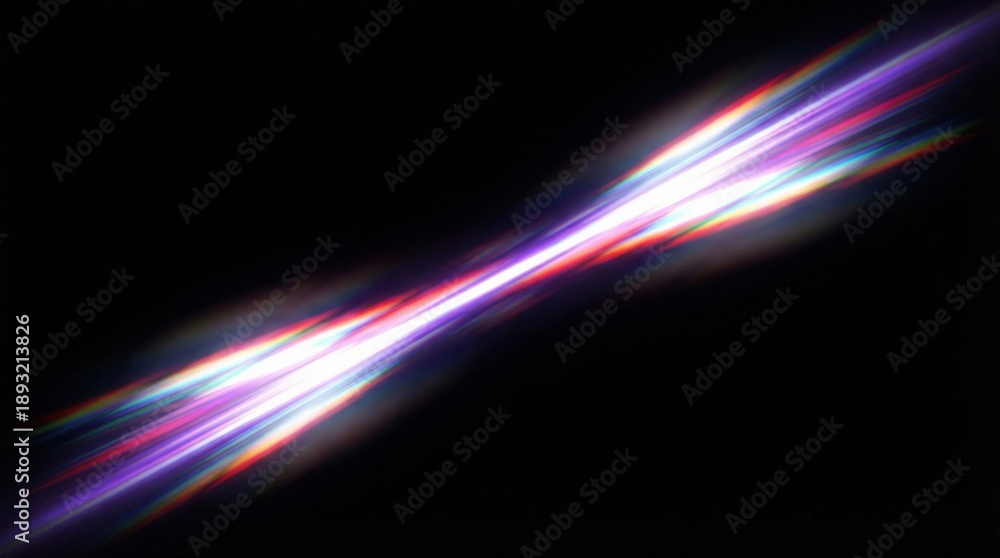Fototapeta premium Abstract neon light streak effect focusing diagonally on a dark black background for futuristic technology concept.