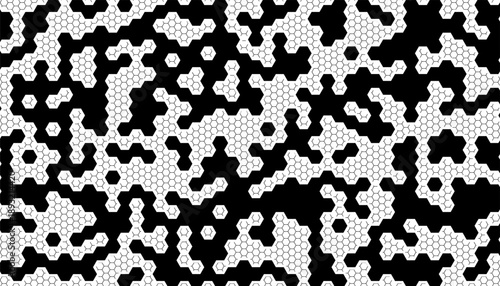 Wallpaper Mural Black and white abstract geometric pattern with hexagon shape for modern background and design element. Vector Format Illustration  Torontodigital.ca