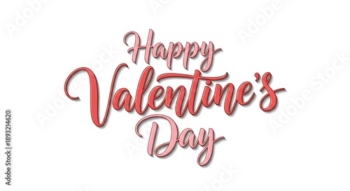 Happy Valentine's Day greeting with elegant red cursive text