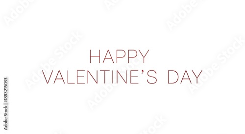 Happy Valentine's Day greeting with elegant red text on white background