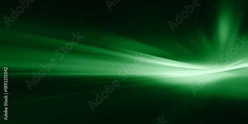 Dynamic green light streaks flow across the abstract background with vivid energy, where glowing lines and smooth motion create a powerful sense of speed, depth, and illumination